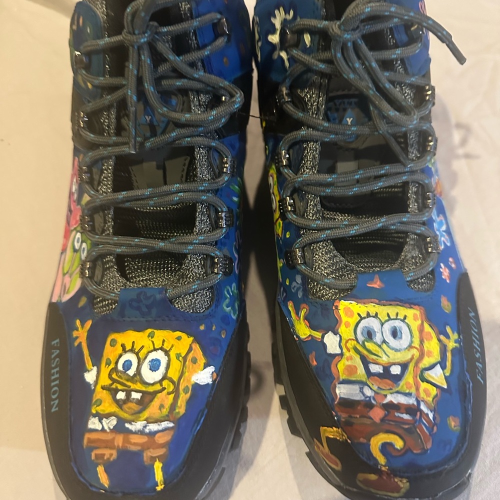 Fashion Blue SpongeBob Men's Boots